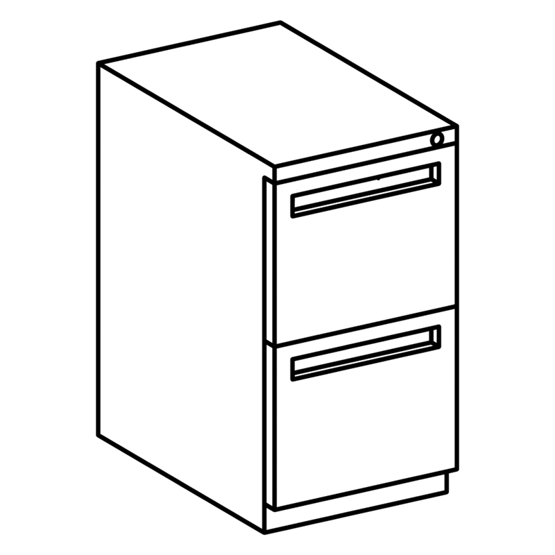 Letter Two High Vertical File with Proud Drawers | Haskell