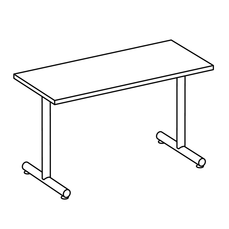 24″ Deep Training Table with Tubular Base & Glides