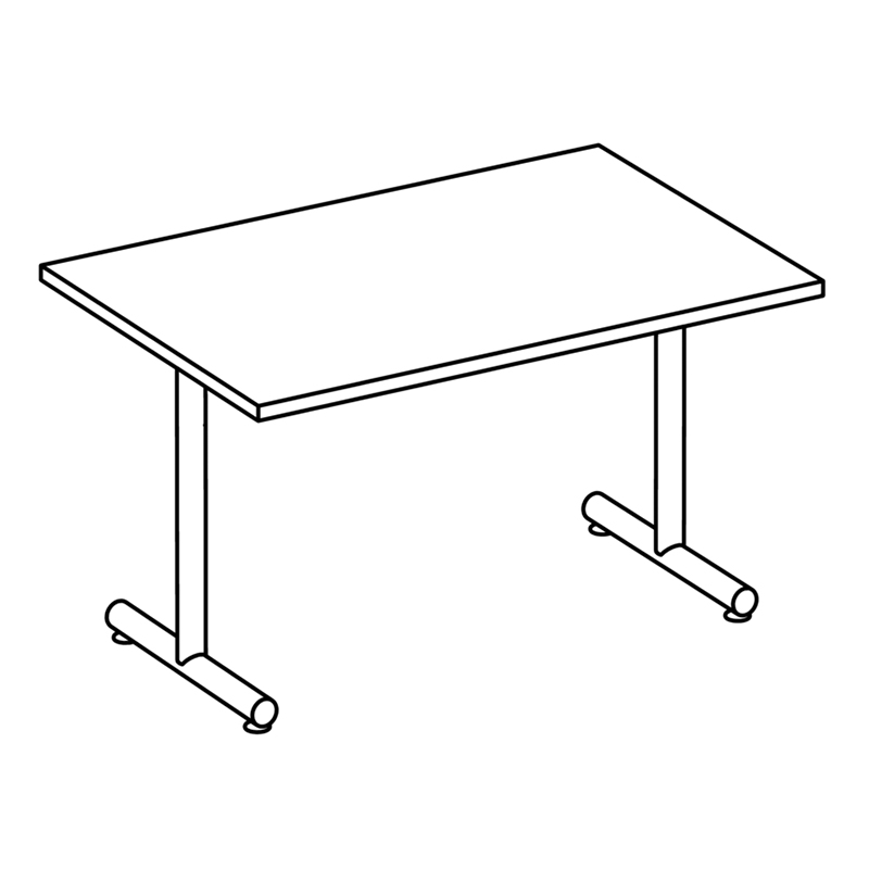 36″ Deep Training Table with Tubular Base & Glides