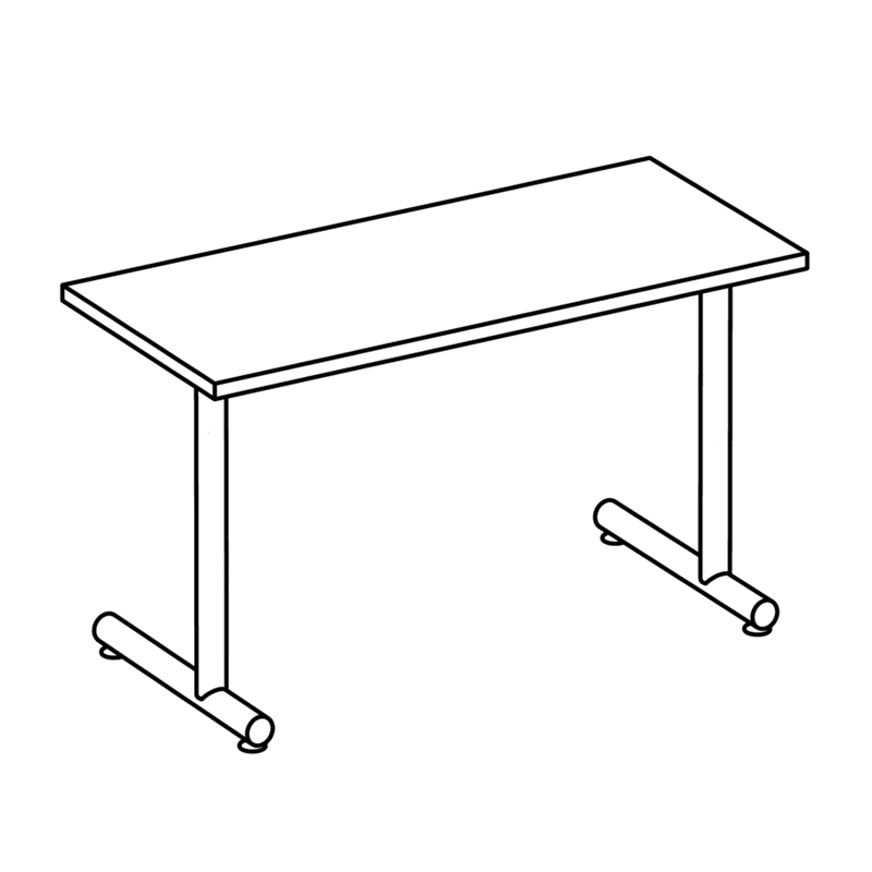 24″ Deep Training Table with C-Tubular Base & Glides