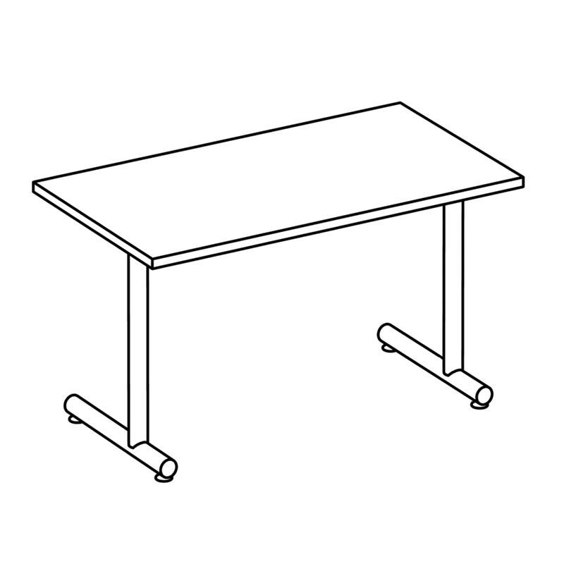 30″ Deep Training Table with C-Tubular Base & Glides