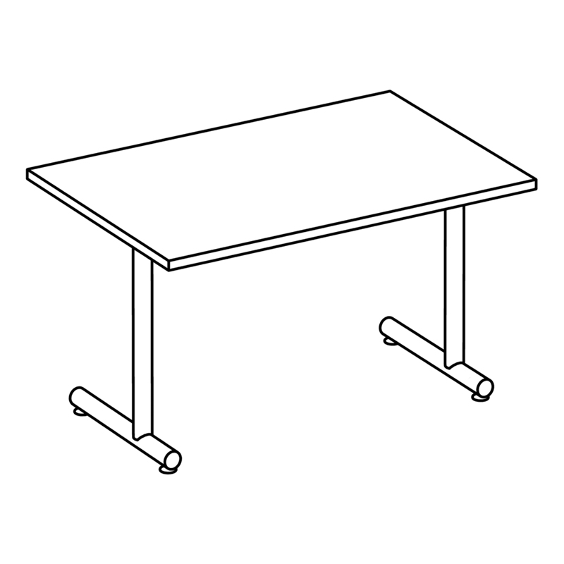 36″ Deep Training Table with C-Tubular Base & Glides