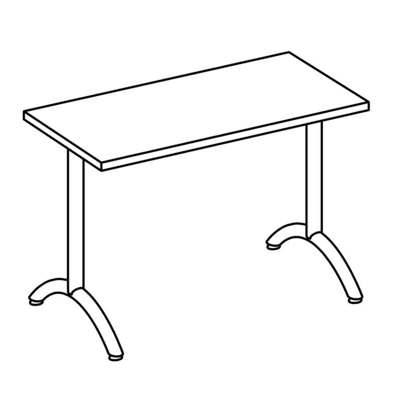 24″ Deep Training Table with Arc Base & Glides