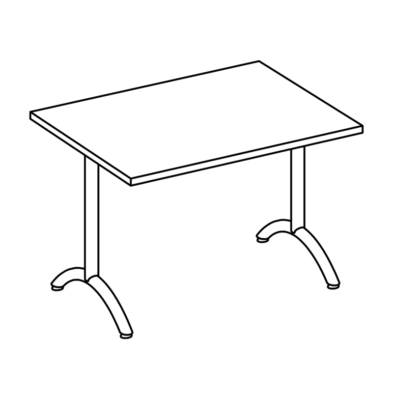 36″ Deep Training Table with Arc Base & Glides