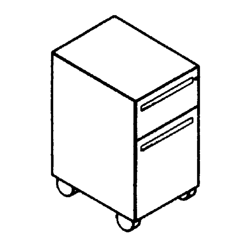 Mobile Pedestal Metal Top with Proud Drawers – Box/File