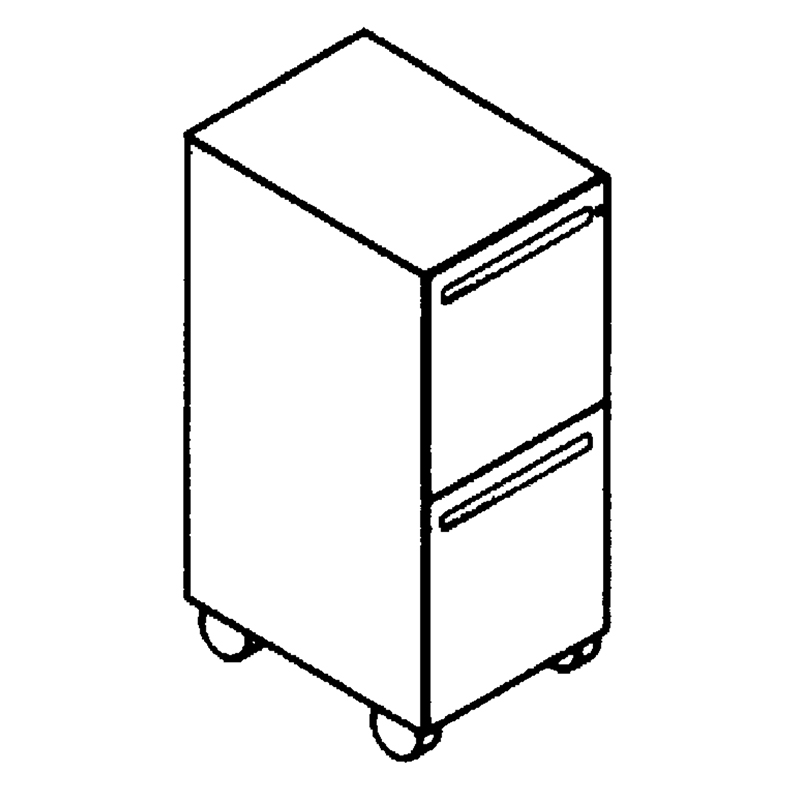 Mobile Pedestal with Proud Drawers – File/File