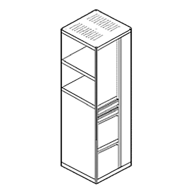 Inward Bookcase with One Adjustable Shelf Full Length – File/File Drawers