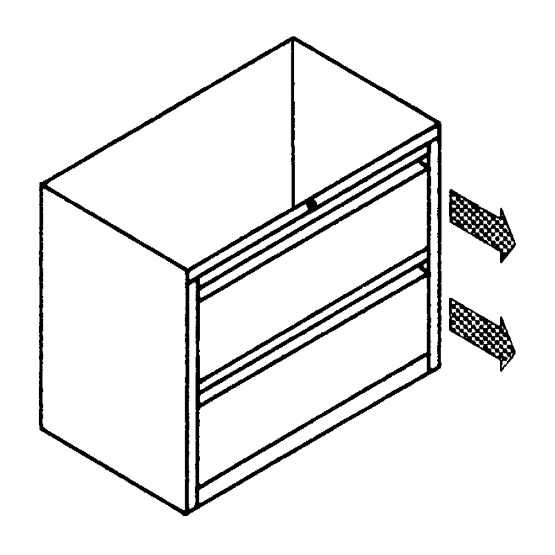 Lateral File Pedestal – FIle/File, Drawers Equipped with Side-to-Side Hanging Bars, Open Top