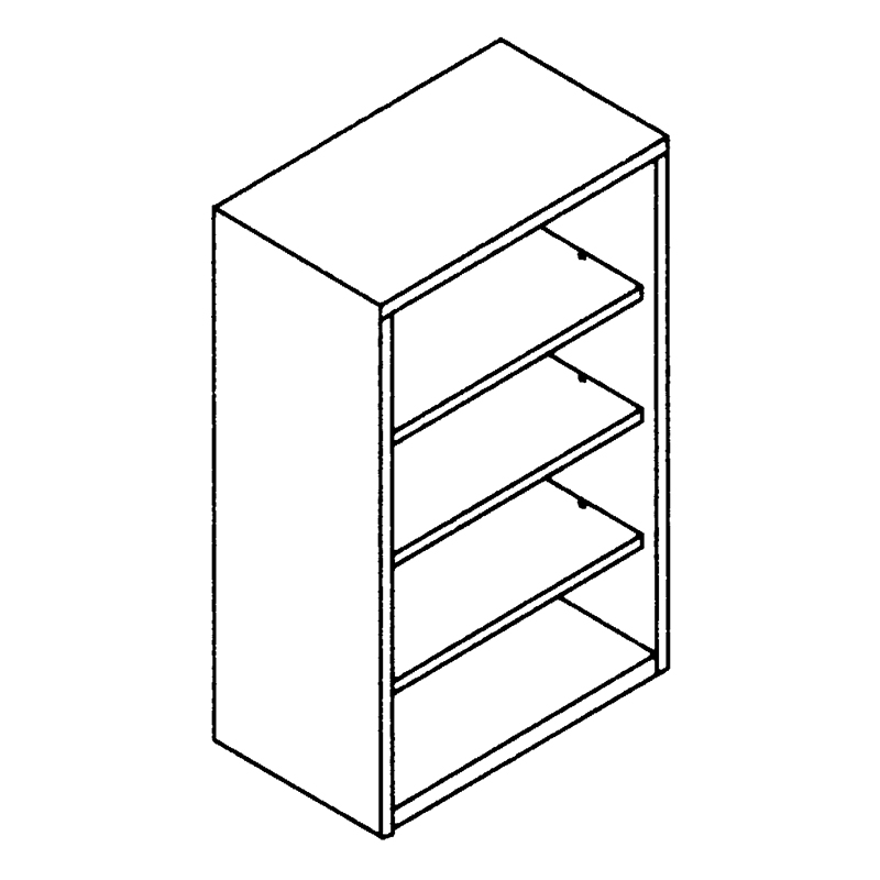 51 1/2″ Bookcase with 3 Adjustable Shelves