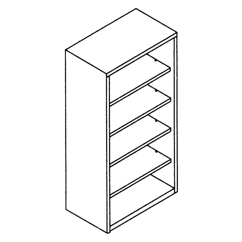 68″ Bookcase with 4 Adjustable Shelves